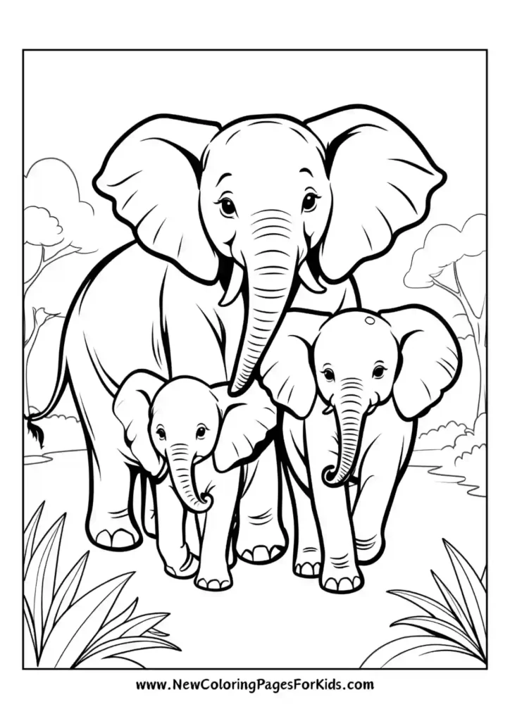 Elephant coloring pages 10