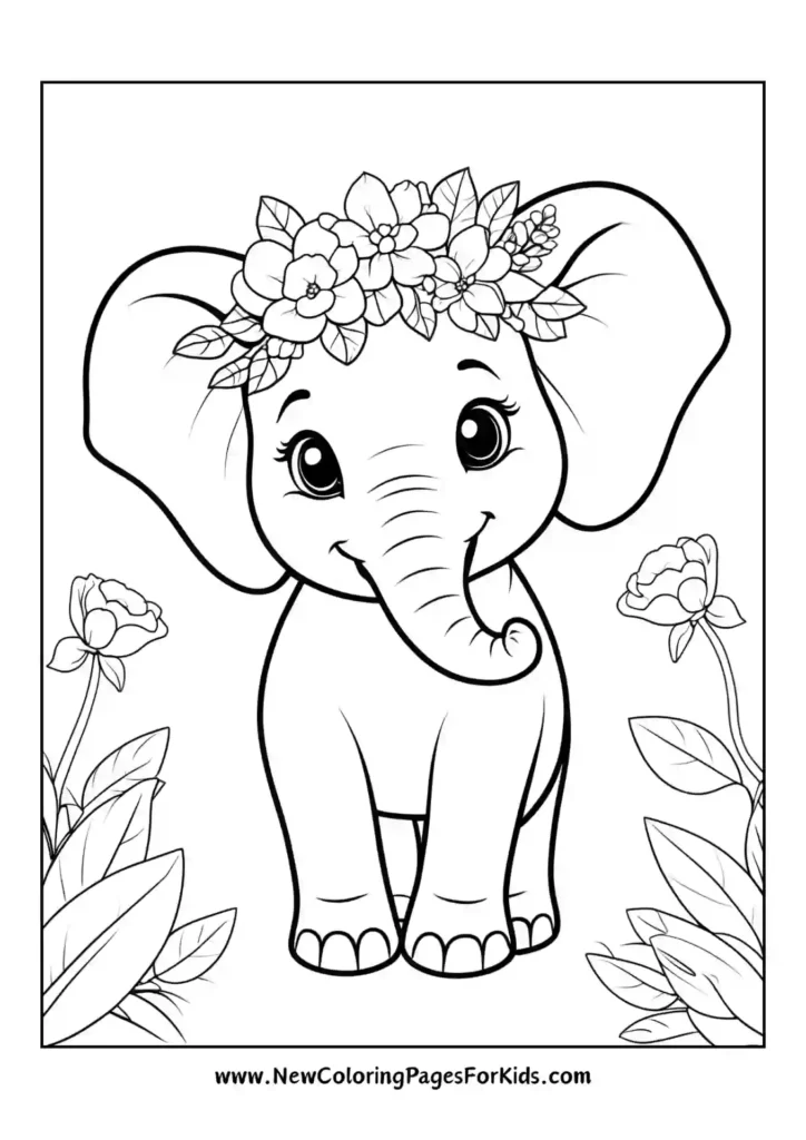 Elephant coloring pages 2