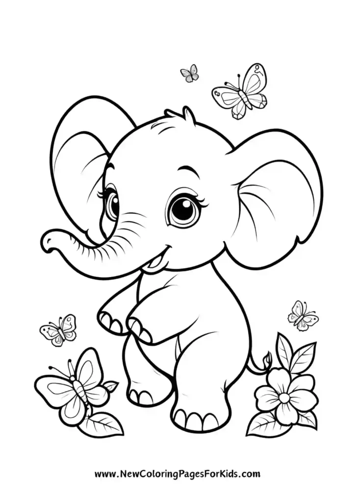 Elephant coloring pages 4