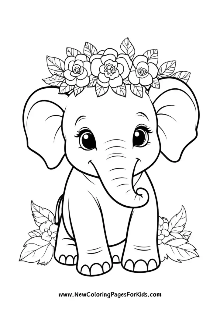 Elephant coloring pages 5