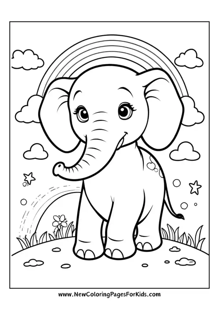 Elephant coloring pages 8