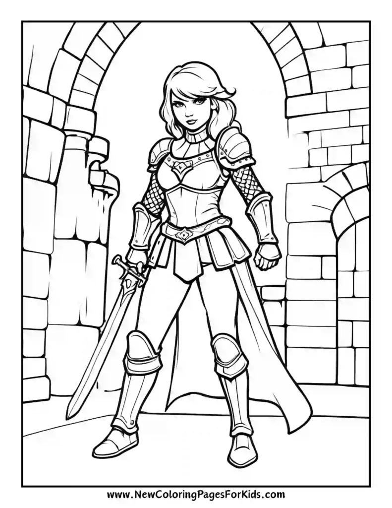 Color Taylor Swift in a Bold Fantasy Warrior Avatar - Taylor Swift coloring pages D