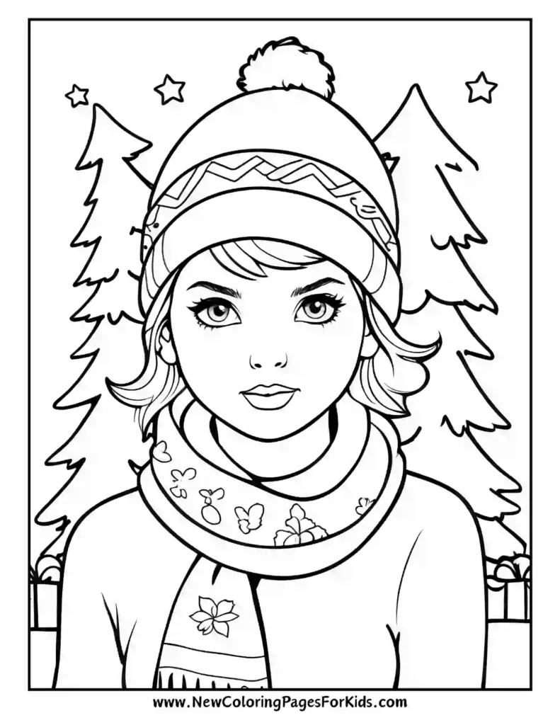 Taylor Swift Spreads Christmas Cheer in a Festive Beanie - Taylor Swift coloring pages