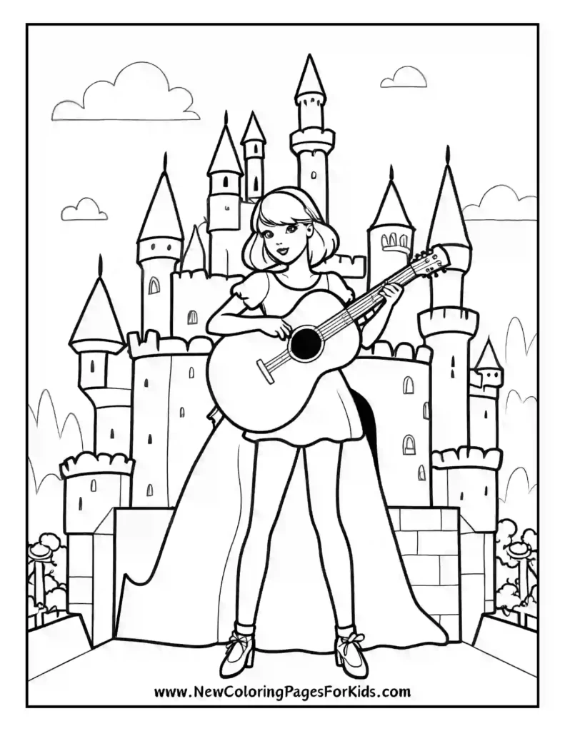 Taylor Swift’s Intimate Villa Concert 'Love Story' Coloring Page - Taylor Swift coloring pages